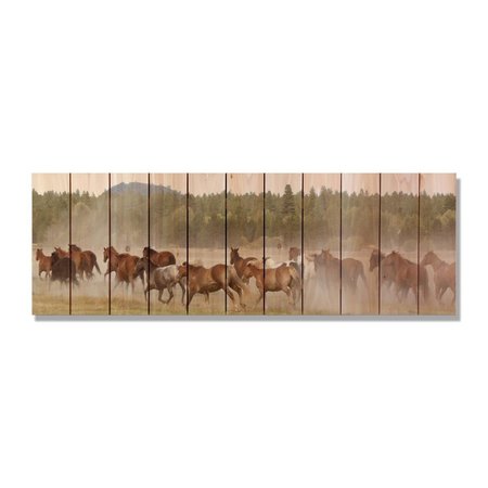 RICKI&APOSS RUGS 60 x 20 in. Wild Horses Inside & Outside Cedar Wall Art RI896446